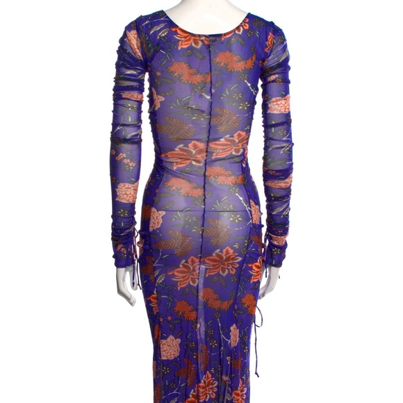 Purple and Red Bodycon Dress with Long Sleeves for Cocktail - Picture 6 of 6